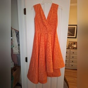 Elegant Orange Sleeveless Dress